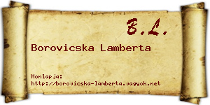 Borovicska Lamberta névjegykártya
